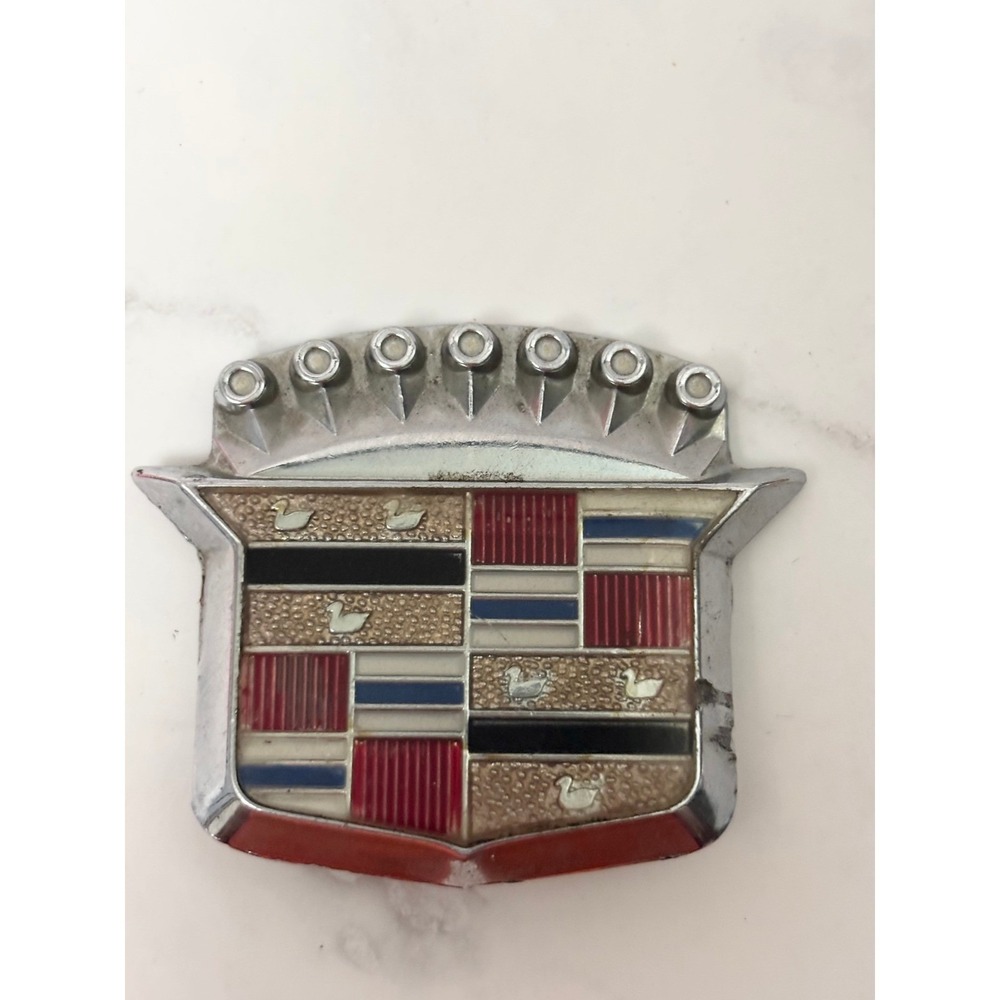 Vintage Cadillac Trunk Crest Emblem 200056 - Fixed Rear Shield Logo OEM
